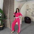 Trening Damă cu Print Monogram – Fucsia