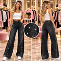 Blugi Damă Straight Fit cu Nasturi – Albastru