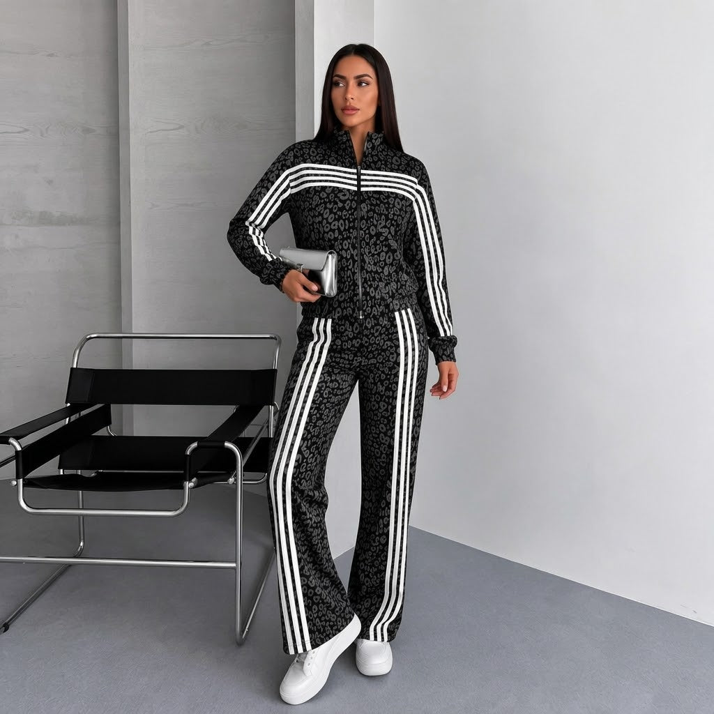 Trening Damă Animal Print – Gri Închis