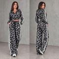 Trening Damă Cropped Animal Print – Gri