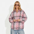Cămașă Damă Oversize în Carouri – Roz