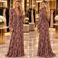 Rochie Damă Lungă cu Imprimeu Floral – Mov Pudrat
